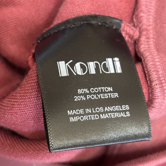 NWTSuzie Kondi Cropped Crew Neck Velour Sweatshirt Dusty Rose Sz M - Picture 13 of 14